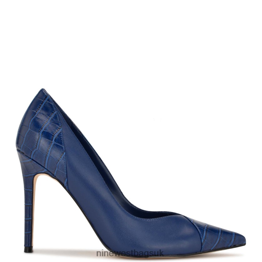 Nine West Flava Pointy Toe Pumps RFX40B1664 - Nine West Bags UK Dark Blue/Croco