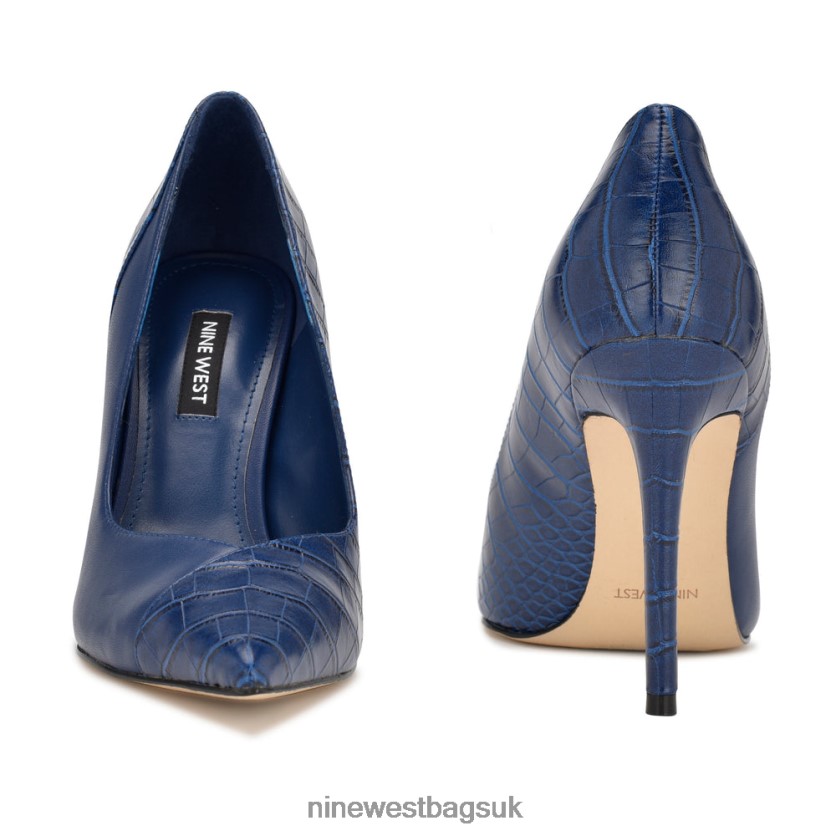 Nine West Flava Pointy Toe Pumps RFX40B1664 - Nine West Bags UK Dark Blue/Croco