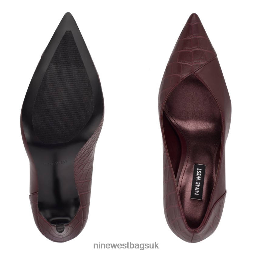 Nine West Flava Pointy Toe Pumps RFX40B1670 - Nine West Sandals UK Burgundy Croco