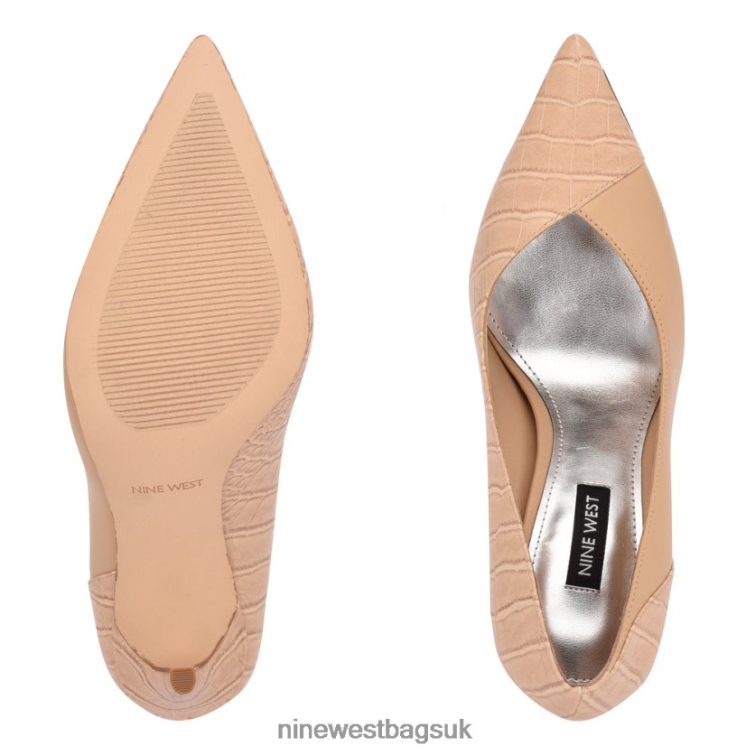 Nine West Flava Pointy Toe Pumps RFX40B1699 - Nine West UK Sale Warm Blush/Croco