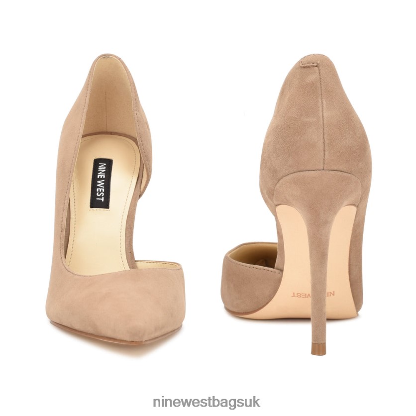 Nine West Folowe d\'Orsay Pointy Toe Pumps RFX40B1581 - Nine West UK Taupe Suede