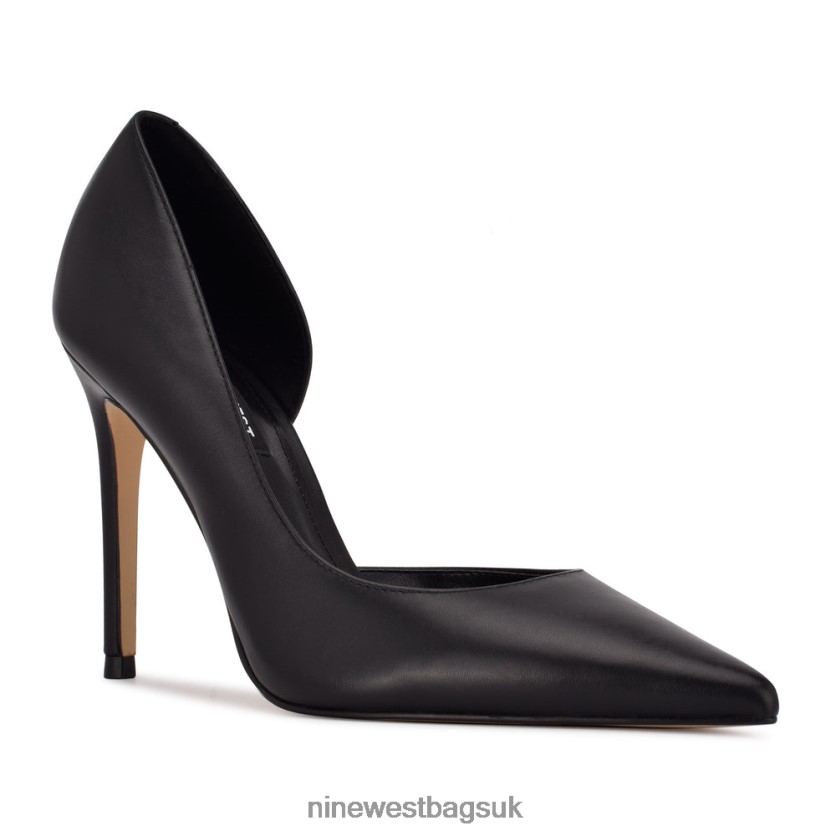 Nine West Folowe d\'Orsay Pointy Toe Pumps RFX40B1583 - Nine West UK Sale Black Leather