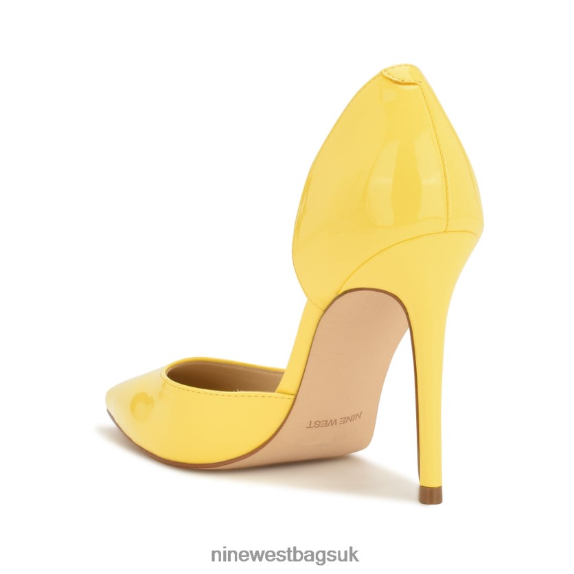 Nine West Folowe d\'Orsay Pointy Toe Pumps RFX40B1602 - Nine West Sandals UK Bright Yellow Patent