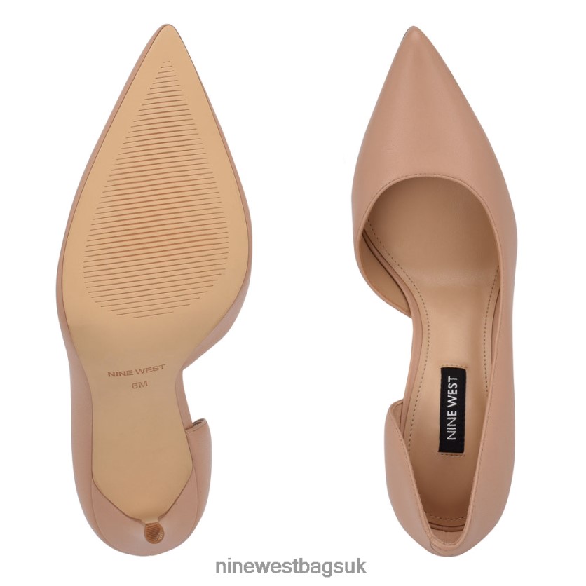 Nine West Folowe d\'Orsay Pointy Toe Pumps RFX40B1611 - Nine West UK Sale Warm Blush Leather