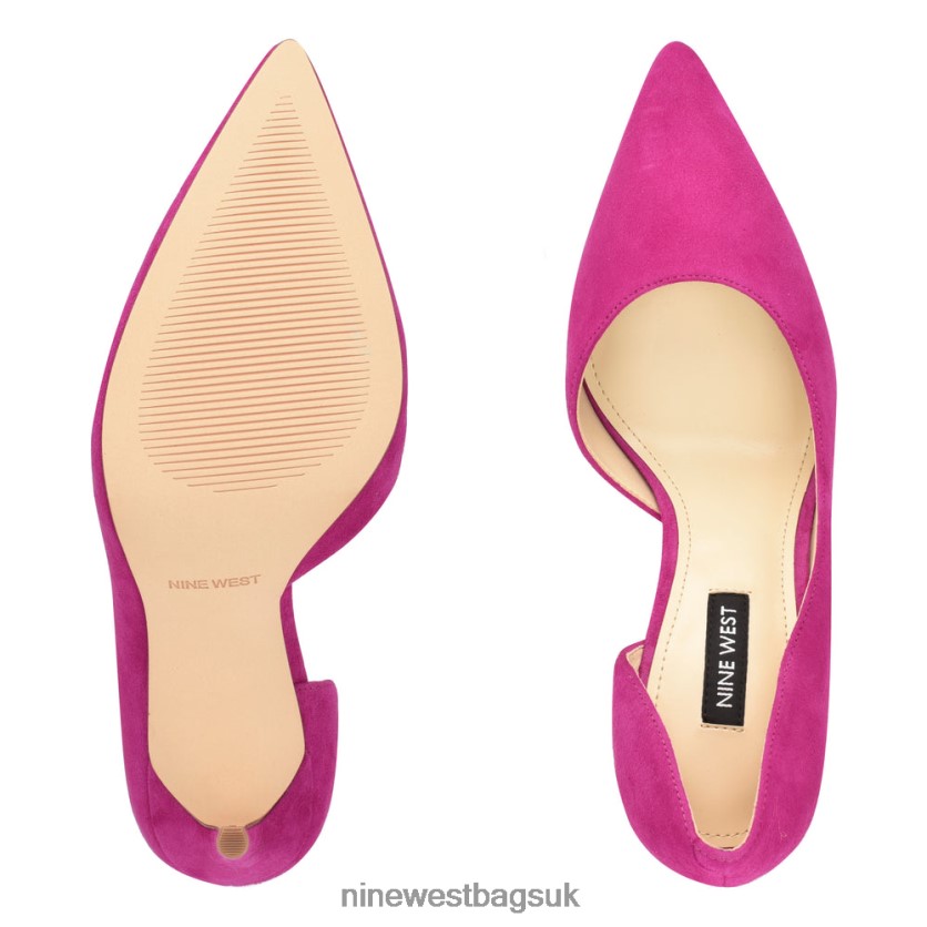 Nine West Folowe d\'Orsay Pointy Toe Pumps RFX40B1620 - Nine West Bags UK Pink Suede