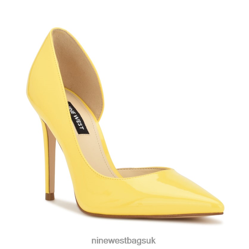 Nine West Folowe d\'Orsay Pointy Toe Pumps RFX40B889 - Nine West UK Bright Yellow Patent