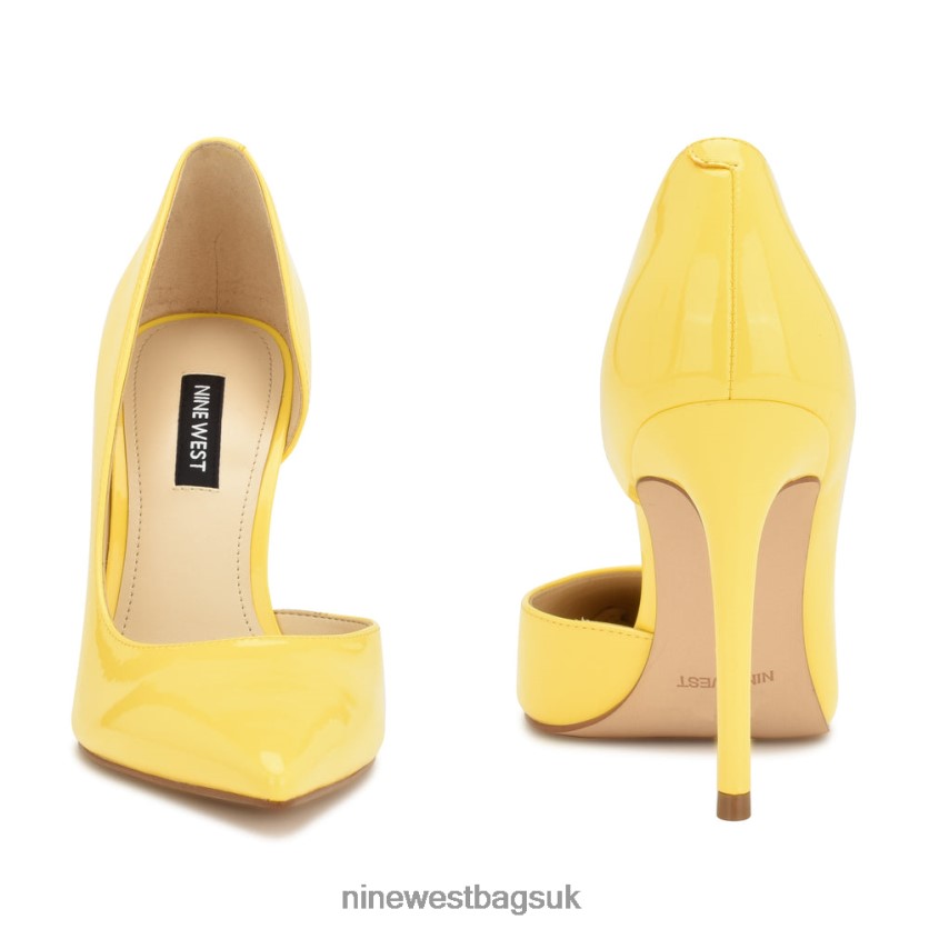 Nine West Folowe d\'Orsay Pointy Toe Pumps RFX40B889 - Nine West UK Bright Yellow Patent