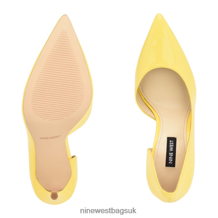 Nine West Folowe d\'Orsay Pointy Toe Pumps RFX40B889 - Nine West UK Bright Yellow Patent