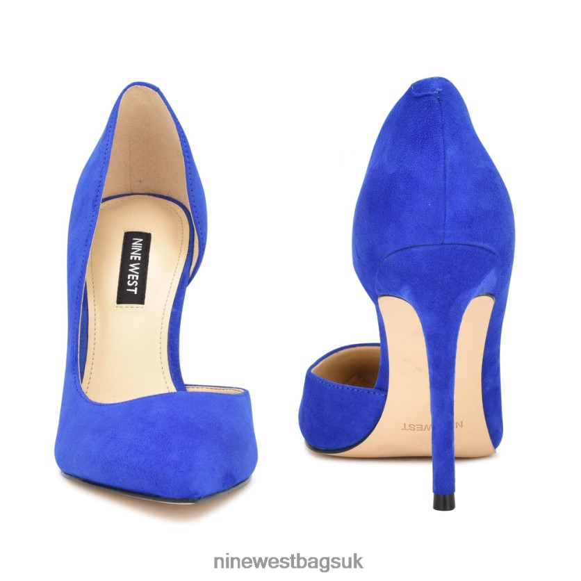 Nine West Folowe d\'Orsay Pointy Toe Pumps RFX40B912 - Nine West Bags UK Medium Blue Suede