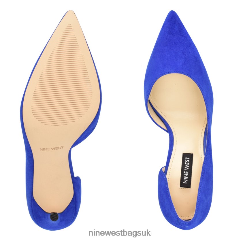 Nine West Folowe d\'Orsay Pointy Toe Pumps RFX40B912 - Nine West Bags UK Medium Blue Suede