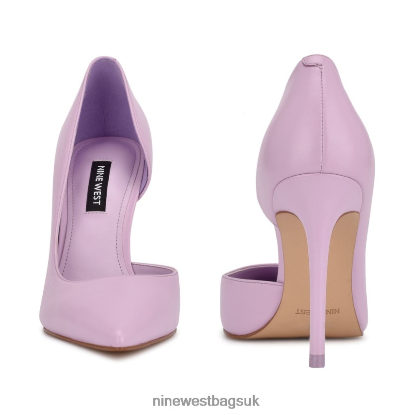 Nine West Folowe d\'Orsay Pointy Toe Pumps RFX40B995 - Nine West UK Sale Dark Lilac Leather