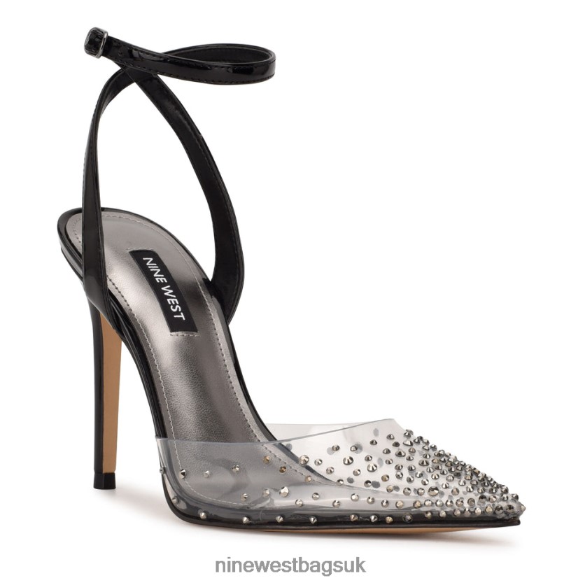 Nine West Foreva Ankle Strap Dress Pumps RFX40B1653 - Nine West UK Clear/Black