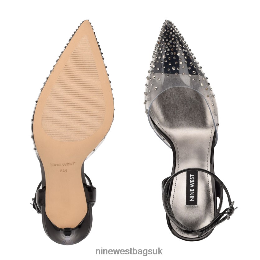 Nine West Foreva Ankle Strap Dress Pumps RFX40B1653 - Nine West UK Clear/Black