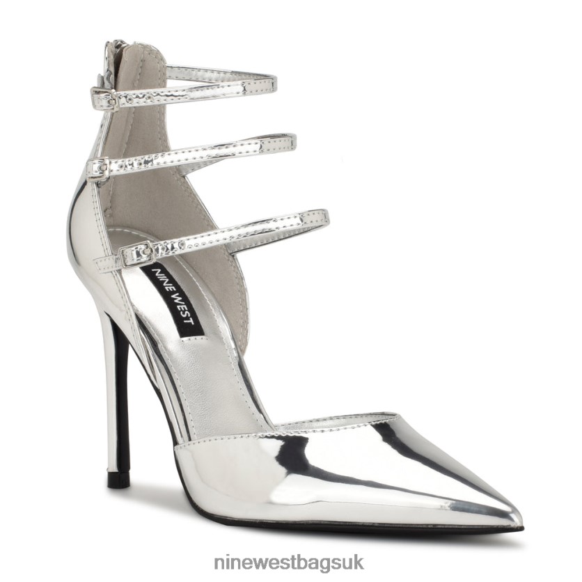 Nine West Frann d\'Orsay Strappy Pumps RFX40B1605 - Nine West UK Silver Mirror Metallic