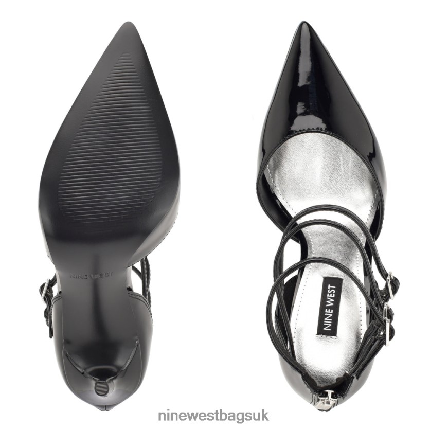 Nine West Frann d\'Orsay Strappy Pumps RFX40B1607 - Nine West UK Sale Black Patent