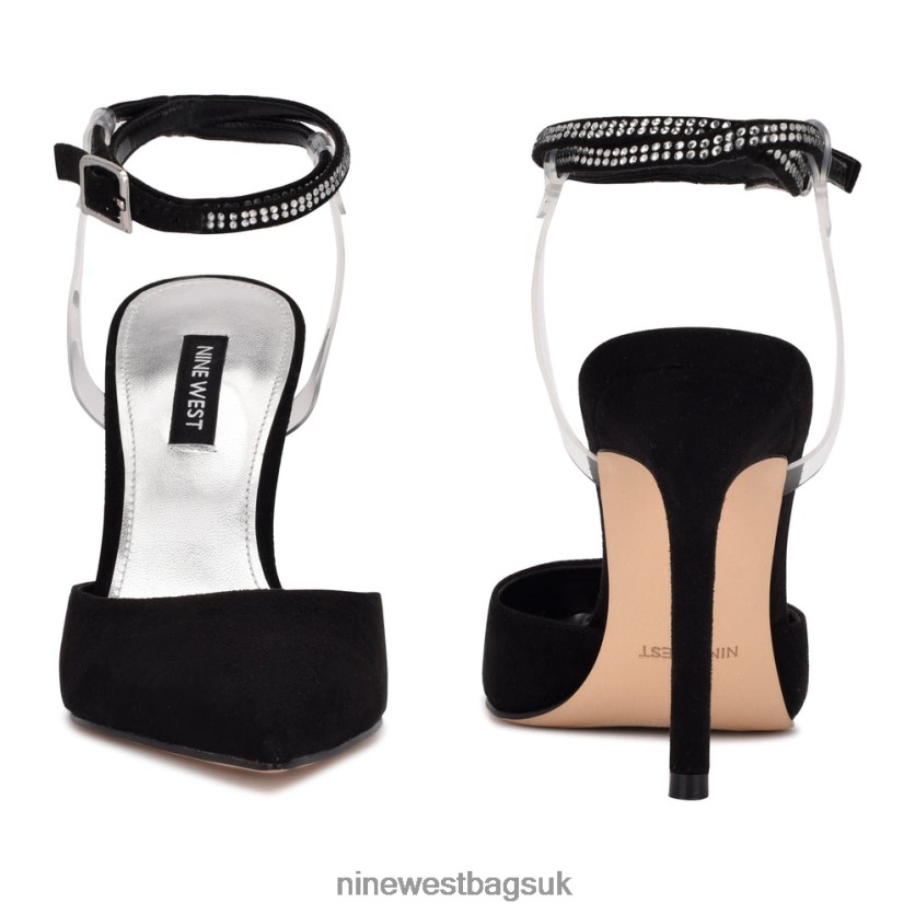 Nine West Frant Ankle Wrap Pumps RFX40B1424 - Nine West Bags UK Black/Clear
