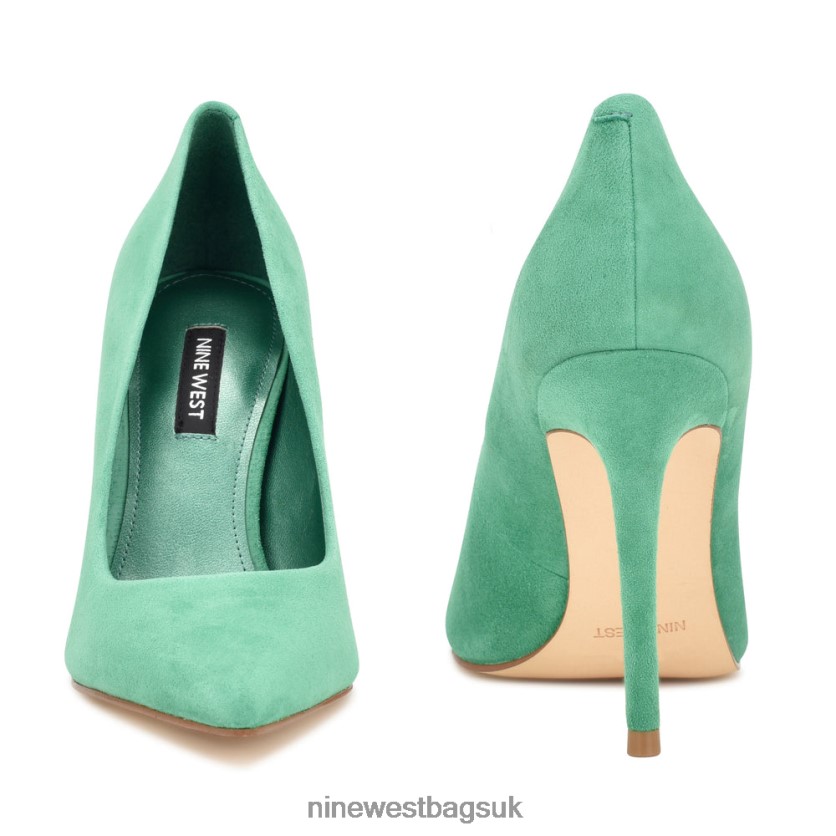 Nine West Fresh Pointy Toe Pumps RFX40B1565 - Nine West UK Green Suede