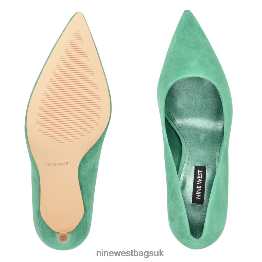 Nine West Fresh Pointy Toe Pumps RFX40B1565 - Nine West UK Green Suede