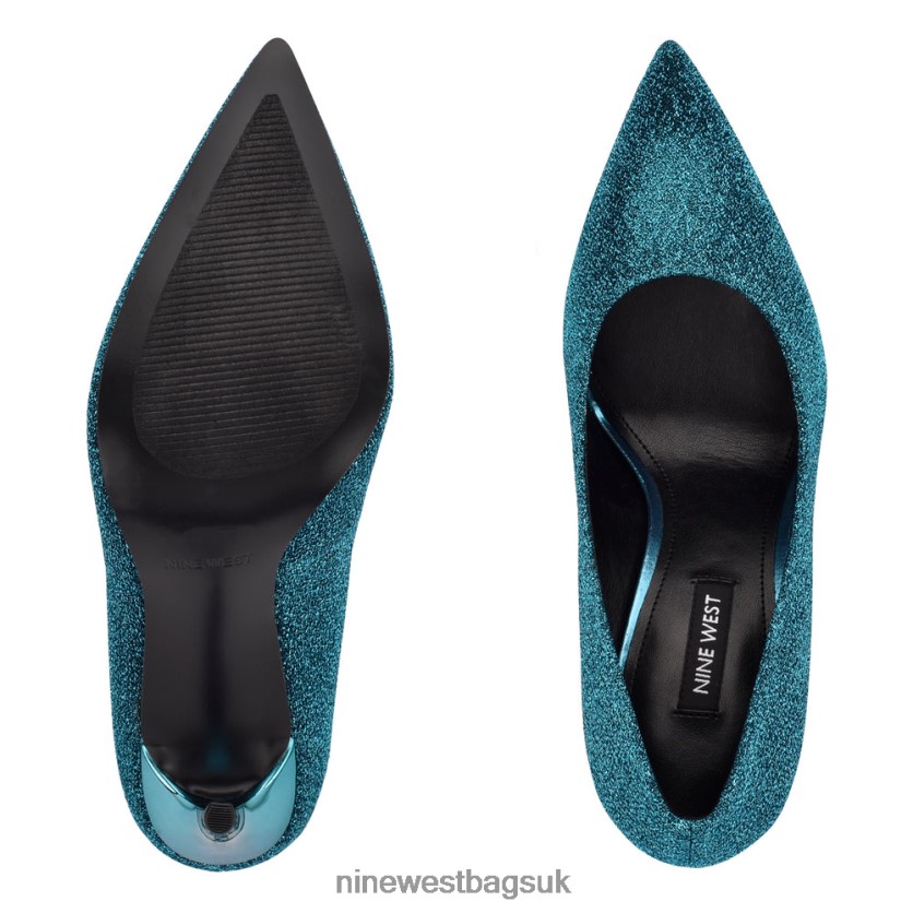Nine West Fresh Pointy Toe Pumps RFX40B1568 - Nine West Bags UK Medium Blue Metallic