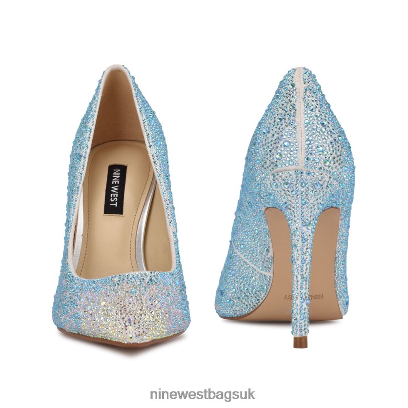 Nine West Fresh Rhinestone Pointy Toe Pumps RFX40B1435 - Nine West UK Sale Iridescent White