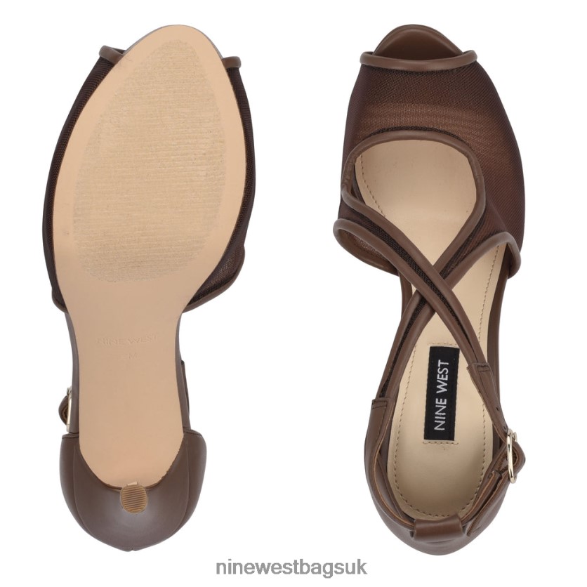 Nine West Hanya Peep Toe Platform Pumps RFX40B1454 - Nine West Sandals UK Medium Brown