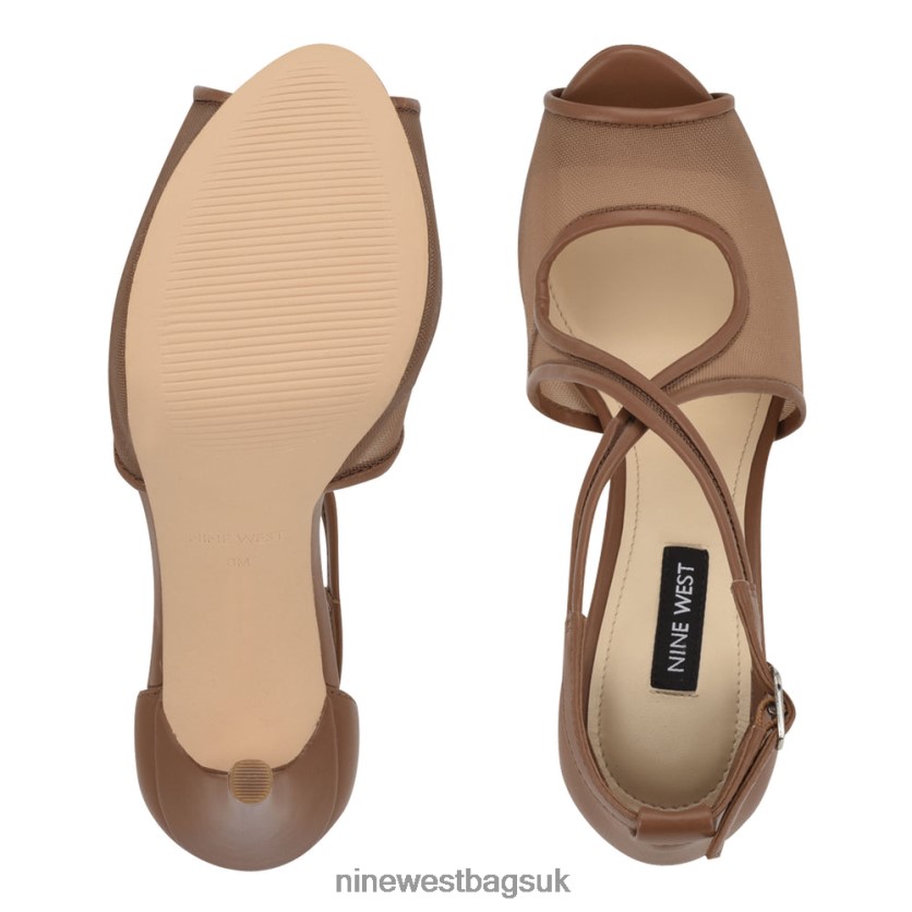 Nine West Hanya Peep Toe Platform Pumps RFX40B1455 - Nine West UK Sale Light Brown Mesh