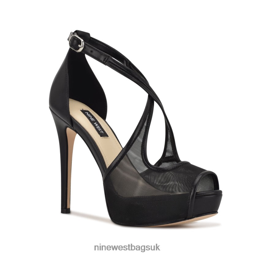 Nine West Hanya Peep Toe Platform Pumps RFX40B1456 - Nine West Bags UK Black Mesh