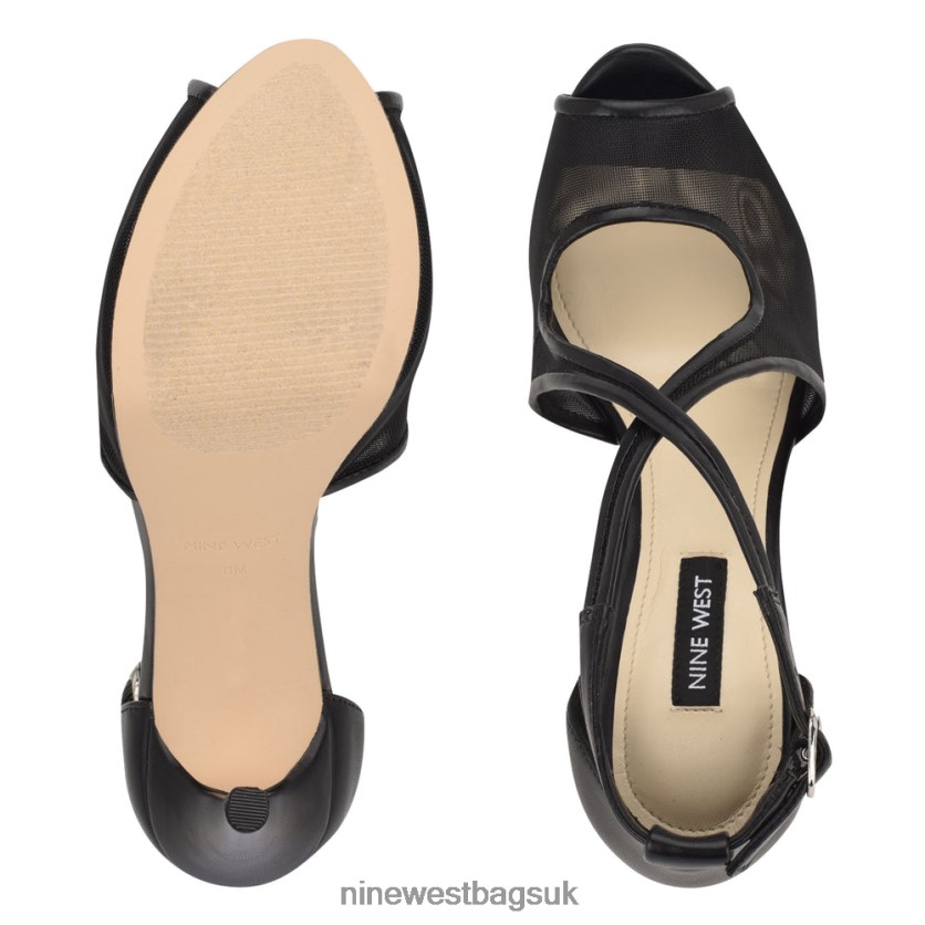 Nine West Hanya Peep Toe Platform Pumps RFX40B1456 - Nine West Bags UK Black Mesh