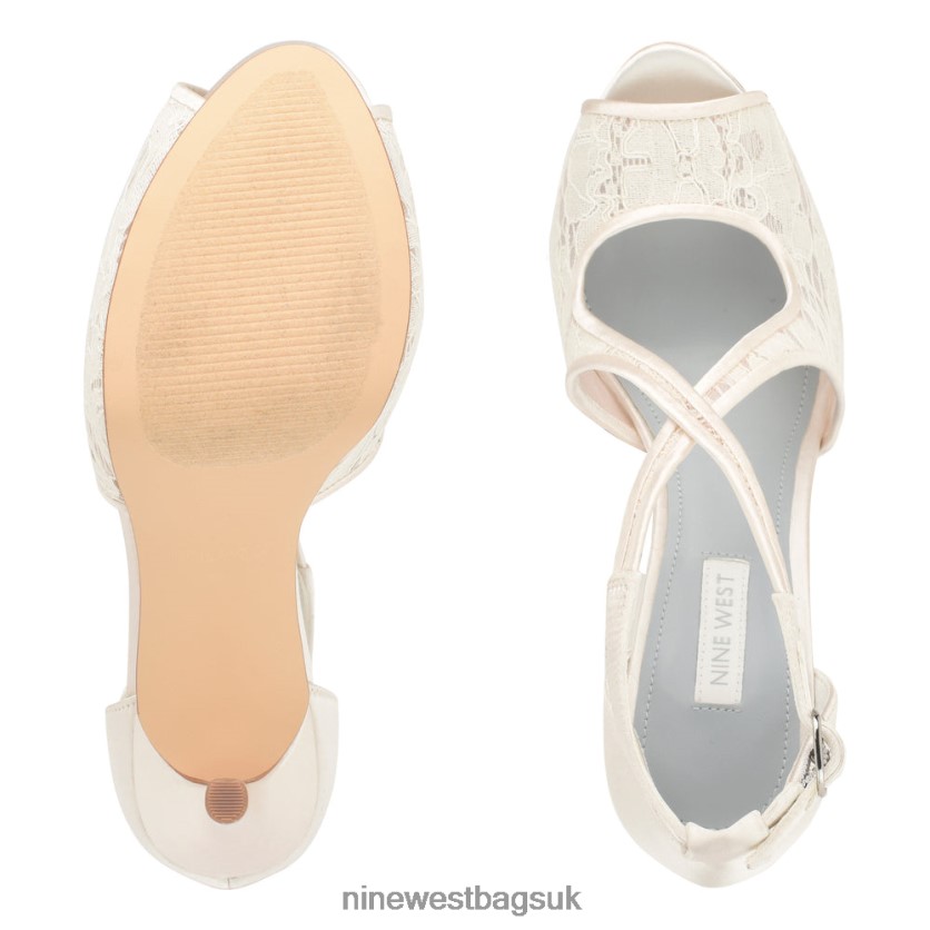 Nine West Hanya Peep Toe Platform Pumps RFX40B1810 - Nine West Sandals UK White Lace