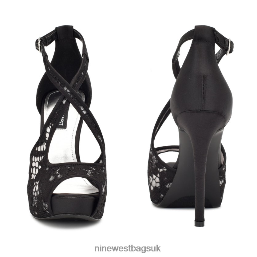 Nine West Hanya Peep Toe Platform Pumps RFX40B1811 - Nine West UK Sale Black Lace