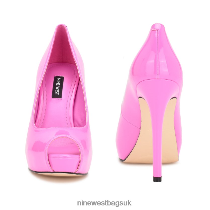 Nine West Hethr Platform Peep Toe Pumps RFX40B917 - Nine West UK Pink Patent