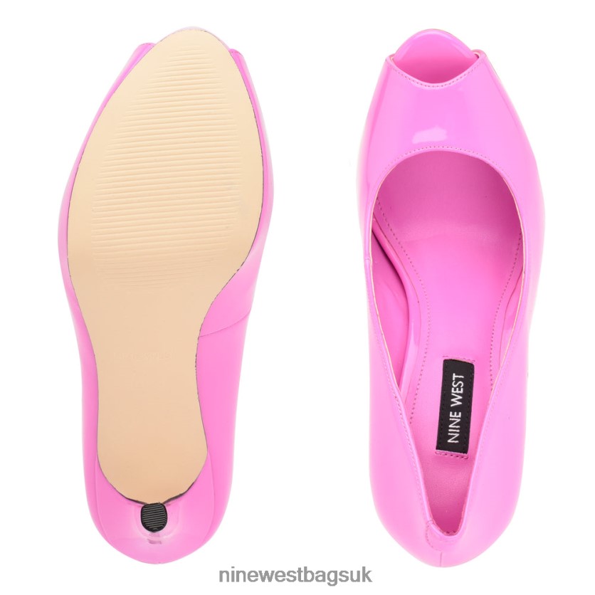 Nine West Hethr Platform Peep Toe Pumps RFX40B917 - Nine West UK Pink Patent