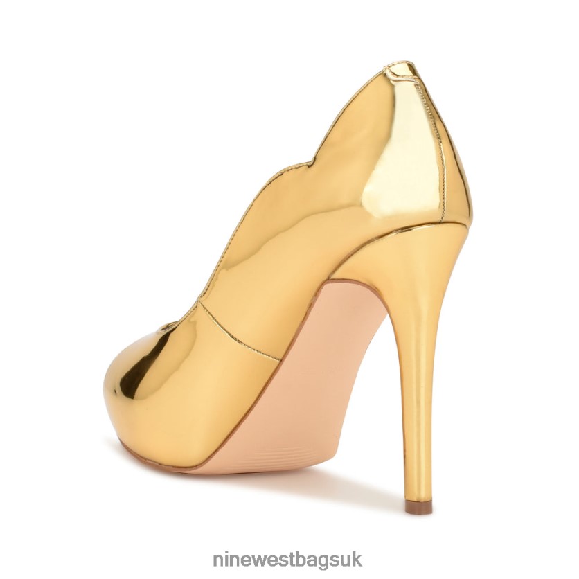 Nine West Hilare Peep Toe Pumps RFX40B1853 - Nine West UK Gold Mirror Metallic