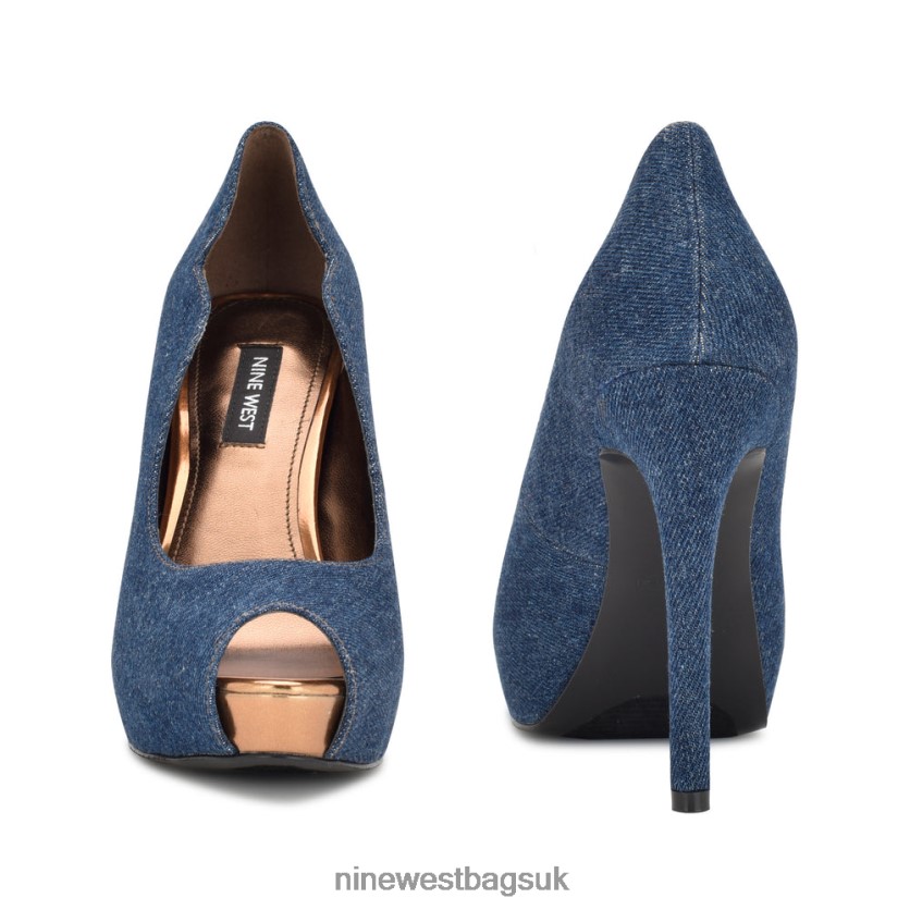 Nine West Hilare Peep Toe Pumps RFX40B873 - Nine West UK Denim