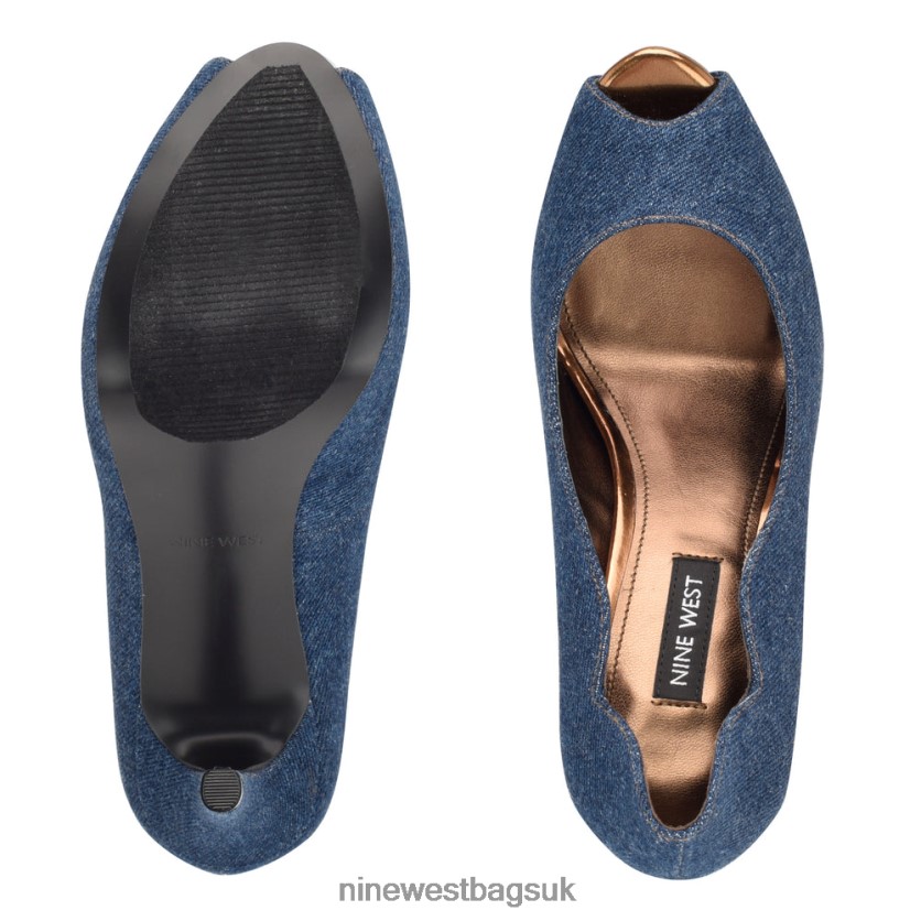 Nine West Hilare Peep Toe Pumps RFX40B873 - Nine West UK Denim