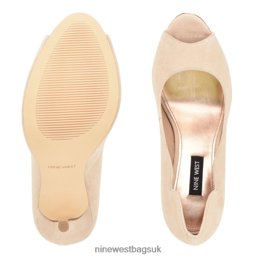 Nine West Kelyan Peep Toe Pumps RFX40B1400 - Nine West Bags UK Light Natural Suede