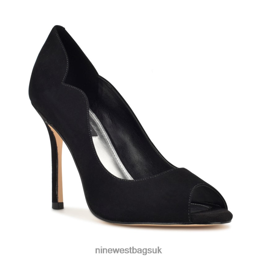 Nine West Kelyan Peep Toe Pumps RFX40B1401 - Nine West UK Black Suede
