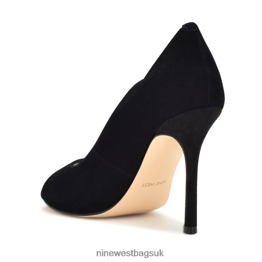 Nine West Kelyan Peep Toe Pumps RFX40B1401 - Nine West UK Black Suede