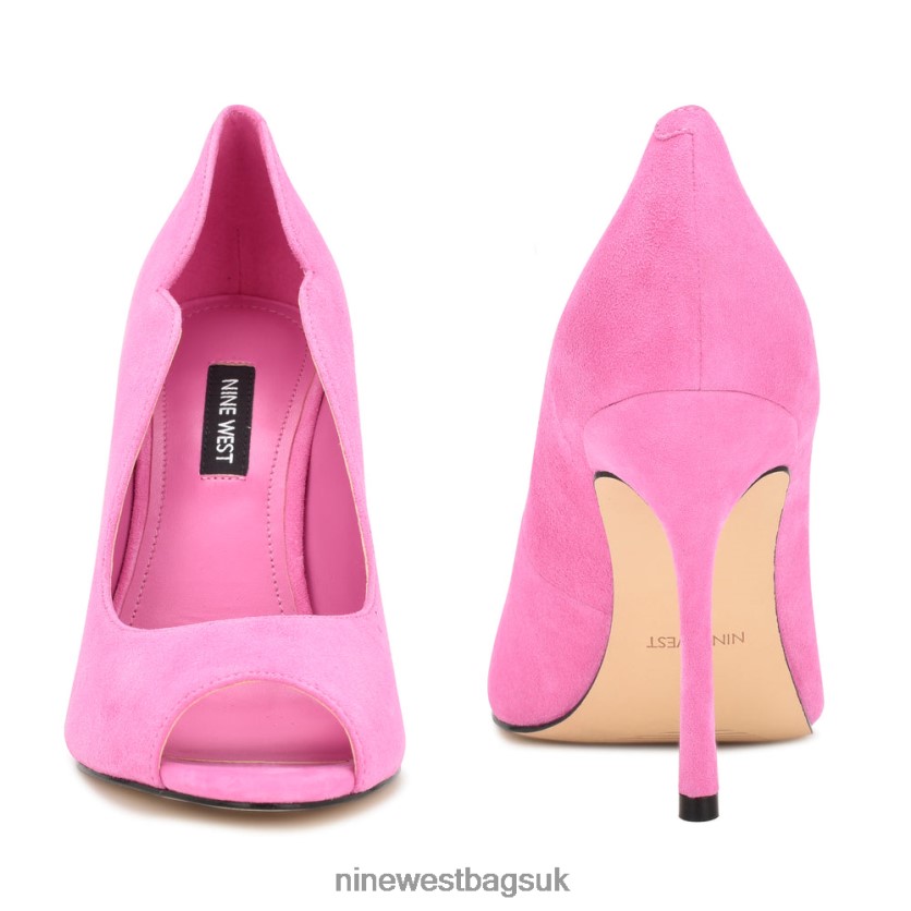 Nine West Kelyan Peep Toe Pumps RFX40B898 - Nine West Sandals UK Pink Suede