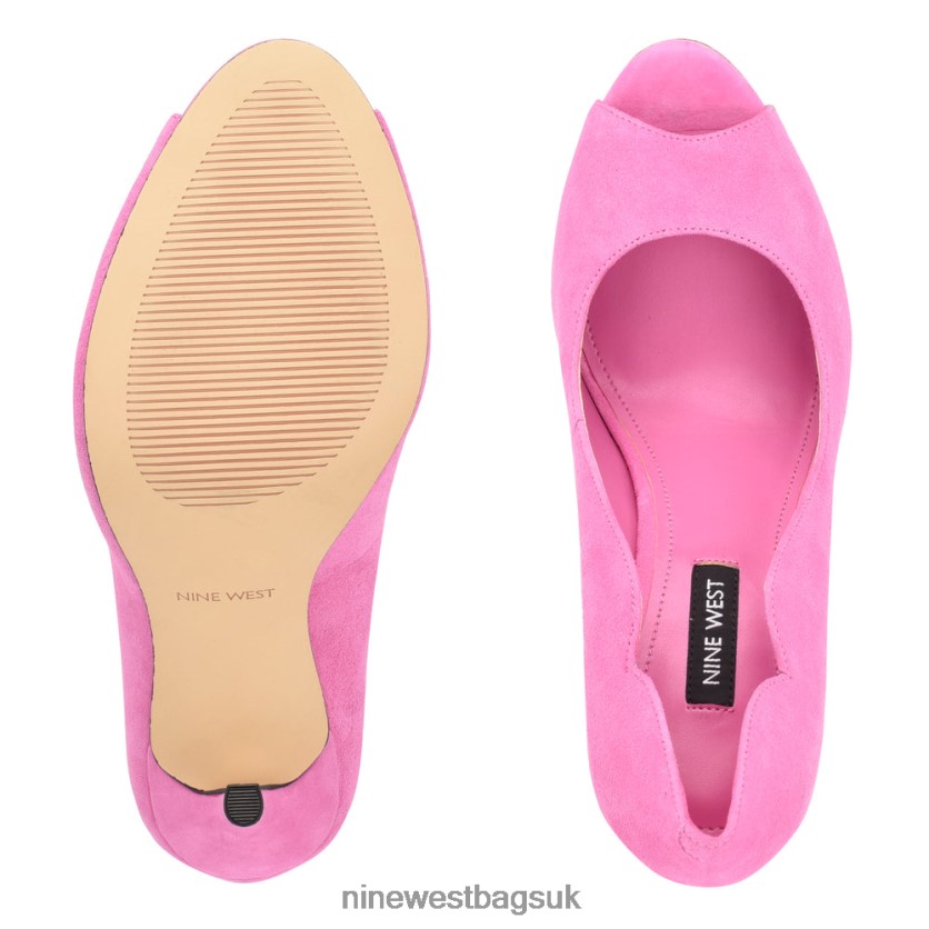 Nine West Kelyan Peep Toe Pumps RFX40B898 - Nine West Sandals UK Pink Suede