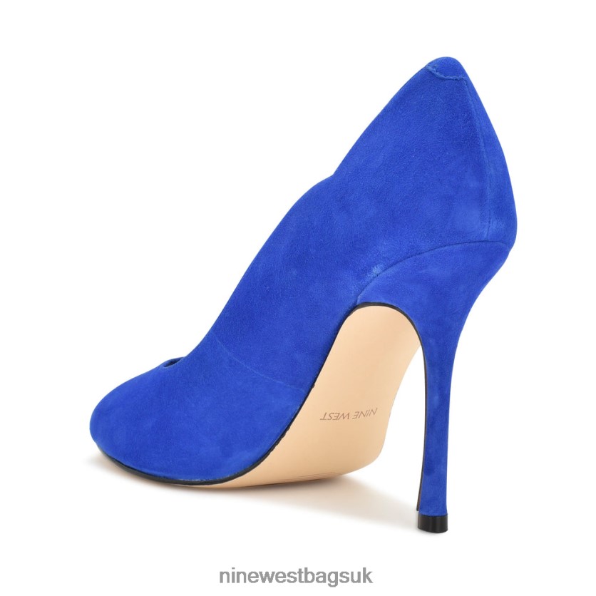 Nine West Kelyan Peep Toe Pumps RFX40B899 - Nine West UK Sale Medium Blue Suede