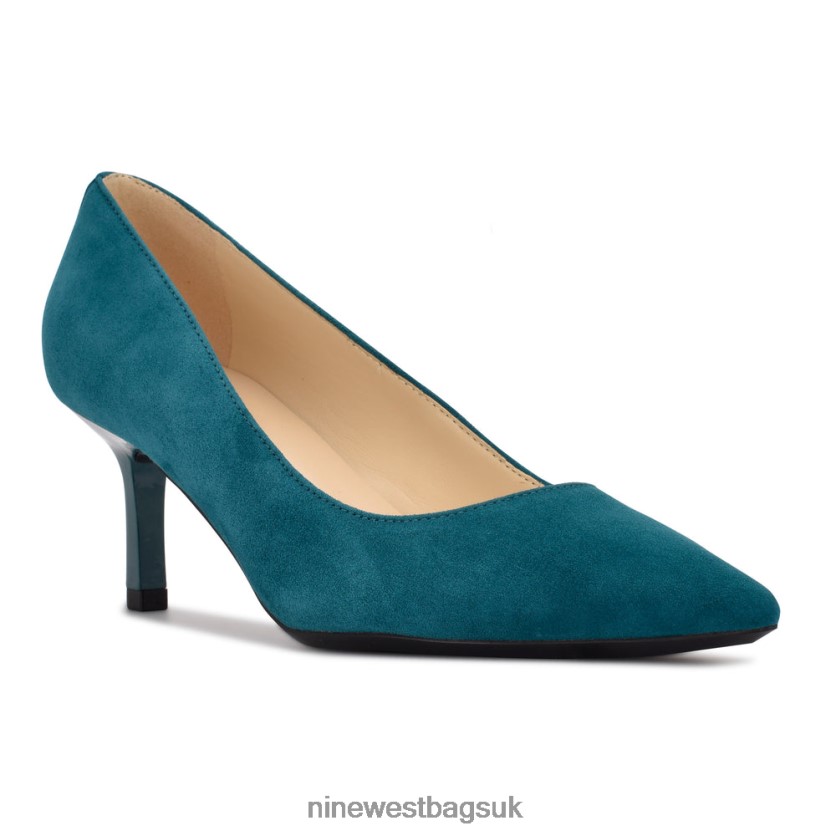 Nine West Kuna 9x9 Pointy Toe Pumps RFX40B2177 - Nine West UK Teal Suede