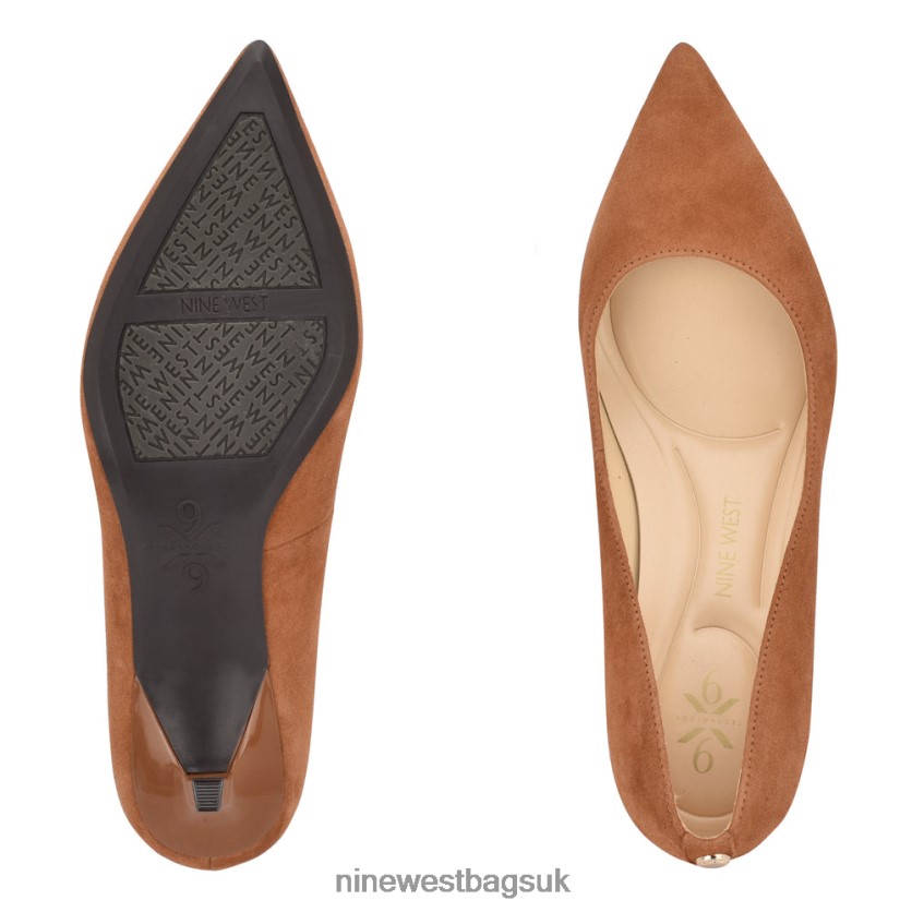 Nine West Kuna 9x9 Pointy Toe Pumps RFX40B2179 - Nine West UK Sale Cognac Suede