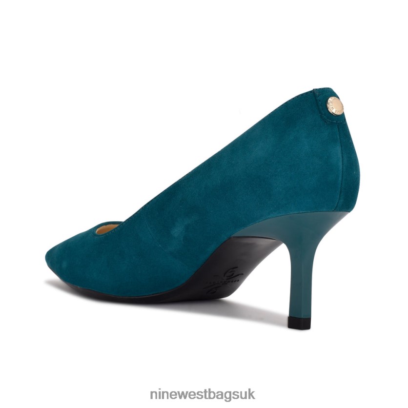 Nine West Kuna 9x9 Pointy Toe Pumps RFX40B949 - Nine West UK Teal Suede