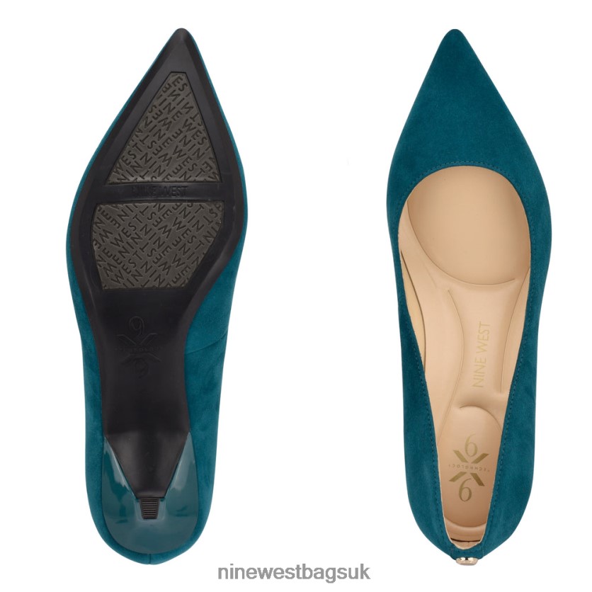 Nine West Kuna 9x9 Pointy Toe Pumps RFX40B949 - Nine West UK Teal Suede