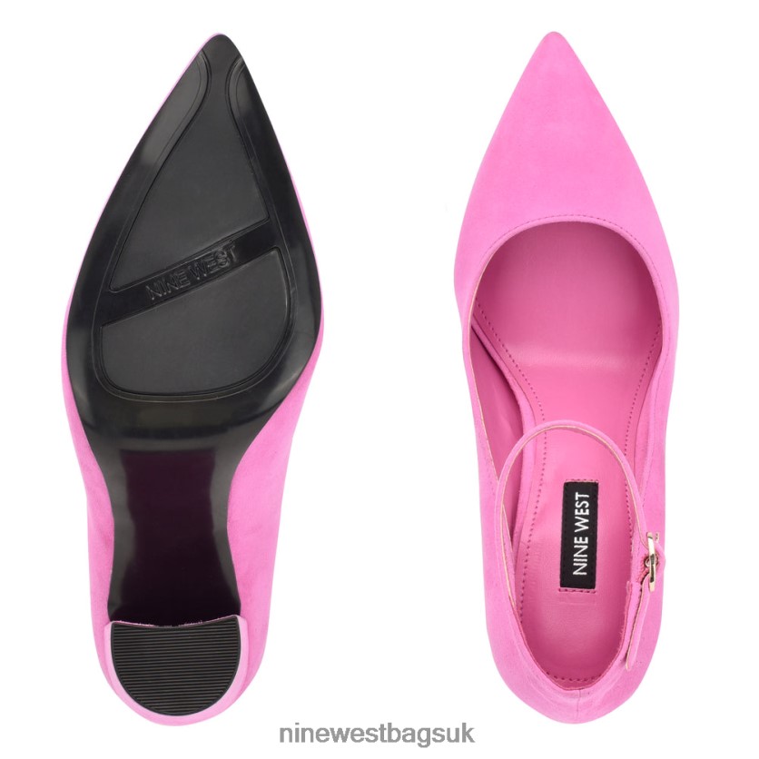 Nine West Plana Ankle Strap Pumps RFX40B892 - Nine West Bags UK Bright Pink Suede
