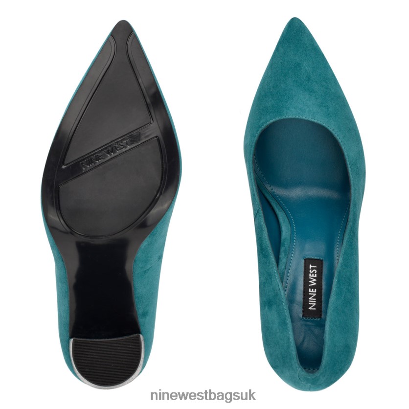 Nine West Power Dress Pumps RFX40B934 - Nine West Sandals UK Teal Suede/Embossed Croco
