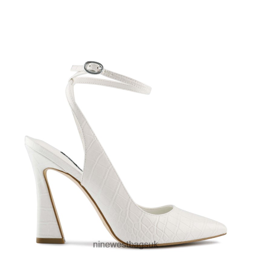 Nine West Tabita Ankle Strap Dress Pumps RFX40B1110 - Nine West Sandals UK Bone Embossed Croco