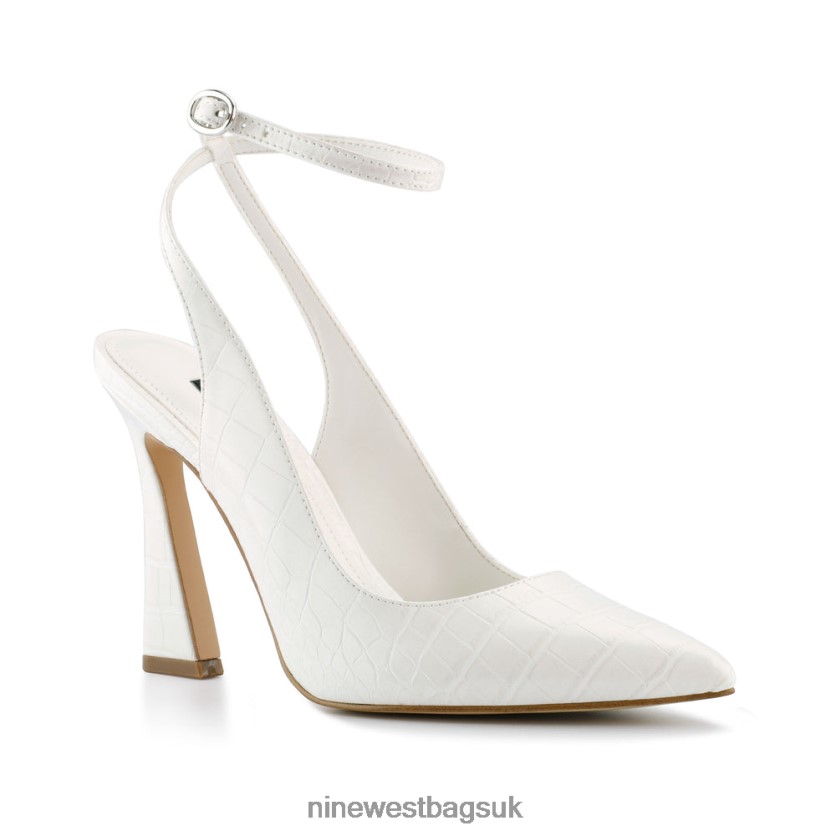 Nine West Tabita Ankle Strap Dress Pumps RFX40B1110 - Nine West Sandals UK Bone Embossed Croco