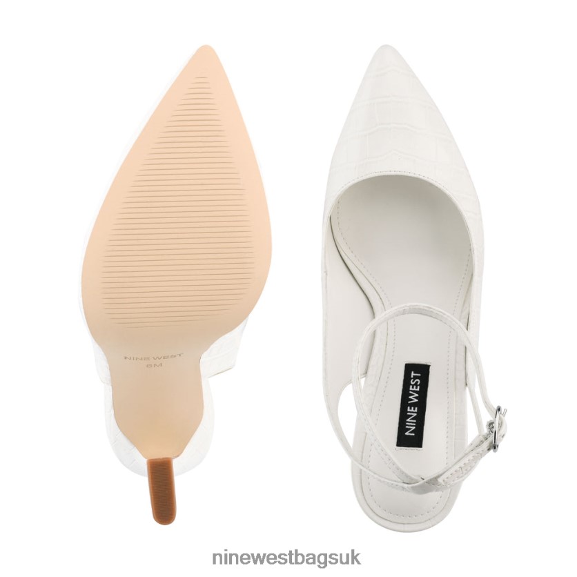 Nine West Tabita Ankle Strap Dress Pumps RFX40B1110 - Nine West Sandals UK Bone Embossed Croco